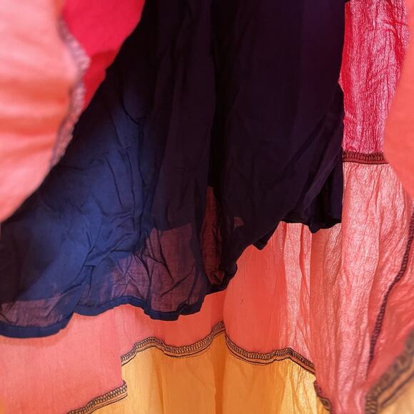 Old Navy Tiered Maxi Dress Colorblock Womens Size M Sundress Beach Vacation Cami - Picture 6 of 9